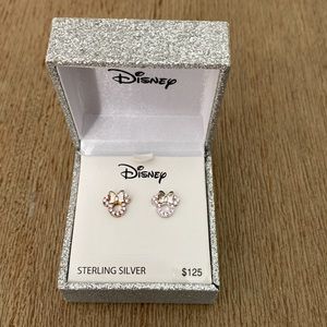 Pink CZ Minnie Mouse Earrings